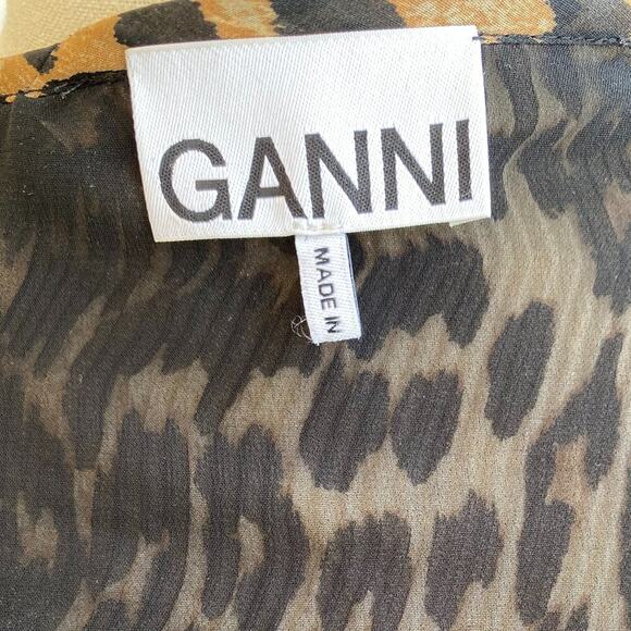 GANNI oversized pleated puffy blouson sleeve top sz 36, US 4 - Picture 10 of 11